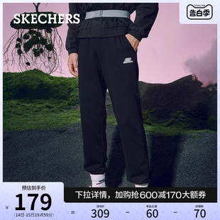 显瘦运动长裤 时尚 男黑色修身 Skechers斯凯奇春夏百搭休闲束脚裤