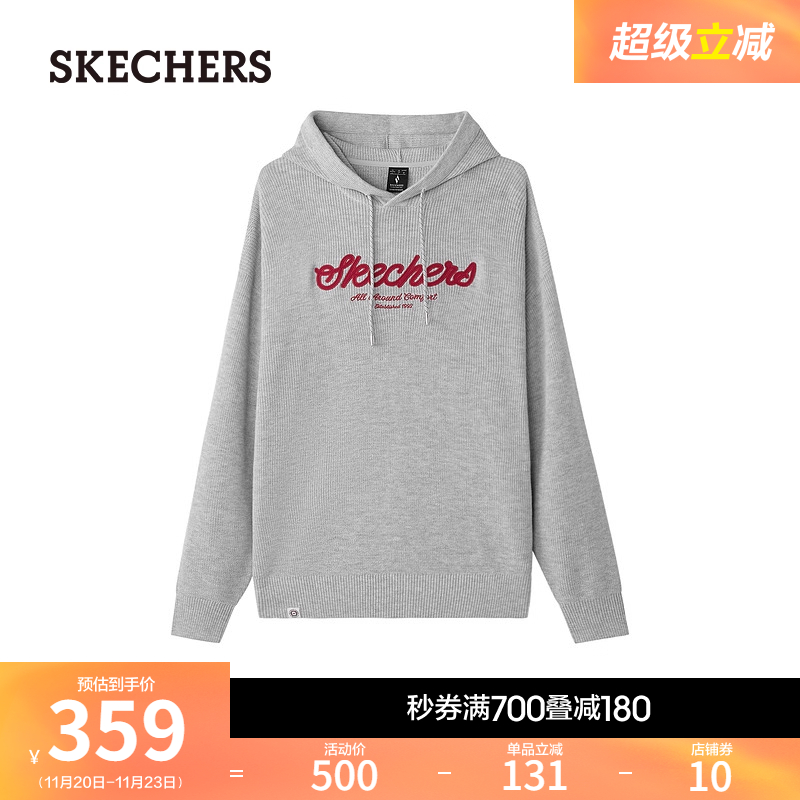 斯凯奇2025秋冬季男女同款卫衣连帽卫衣绒衫舒适百搭宽松运动上衣