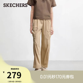 时髦运动风运动裤 斯凯奇新款 休闲直筒裤 宽松显瘦梭织长裤 女款