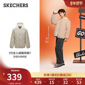 斯凯奇冬男女同款 成毅同款 连帽棉外套摇粒绒保暖休闲棉服时尚