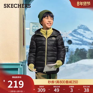 斯凯奇童装冬季男女款儿童羽绒外套保暖舒适防风保暖上衣时尚舒适