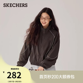 斯凯奇春季 百搭宽松外套夹克防泼水休闲运动上衣外套 流行女士时尚