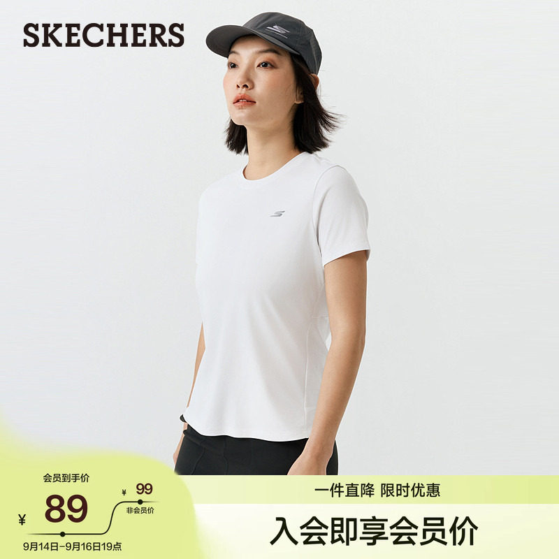 斯凯奇女速干吸湿短袖T恤户外图片