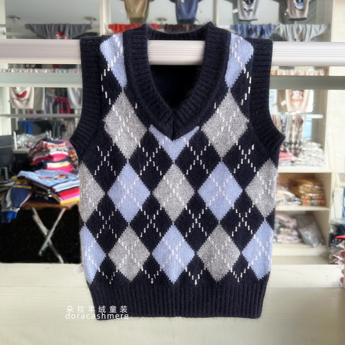 春秋男童针织背心套头打底衫