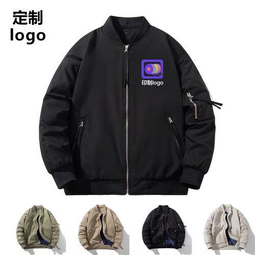 棒球服印logo刺绣工装夹克外套