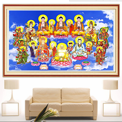 万佛图新款十字绣精准印花佛像