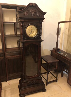 老挝大红酸枝木落地钟 红木钟表 欧款钟 天使钟 红木家具工艺品