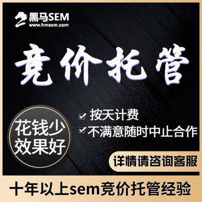 黑马sem竞价托管代运营百度开户推广信息流外包竞价培训视频教程