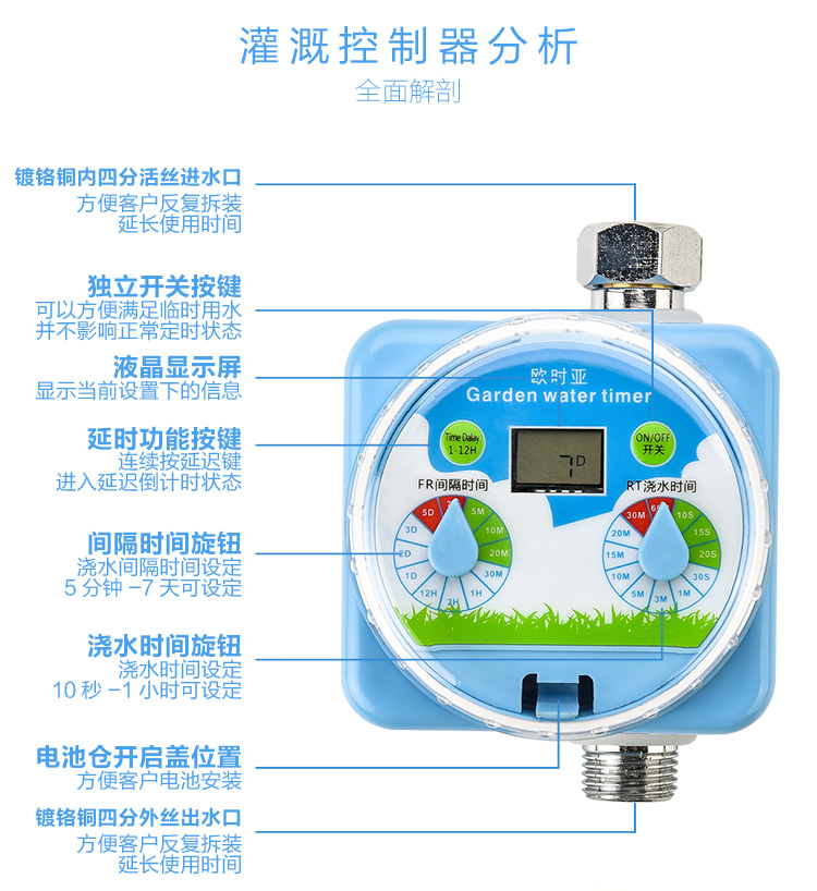 家用农用滴灌微喷雾化喷头浇水浇灌大棚喷淋降温自动浇花器定时器