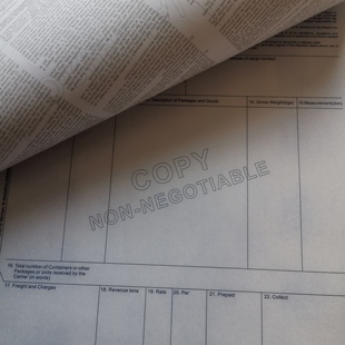 海运提单全国通用中性抬头无碳复写空白针式打印工厂直销价格实惠