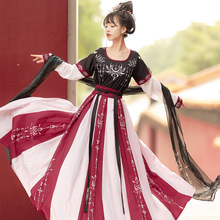 原创设计漪菡坦领中国风刺绣半臂上衣襦裙披帛日常汉服现货