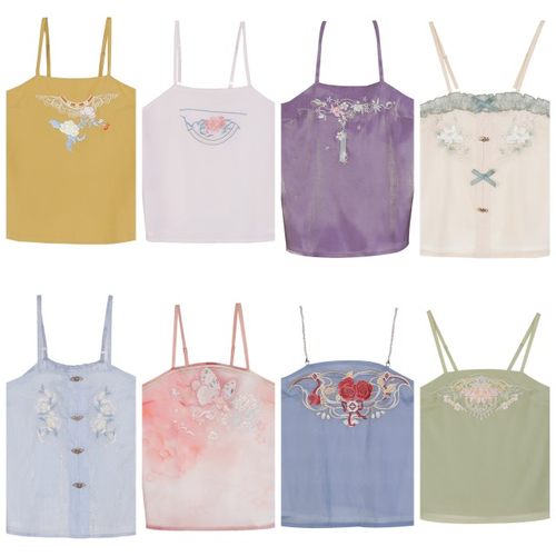 中国民族复古刺绣原创吊带汉服