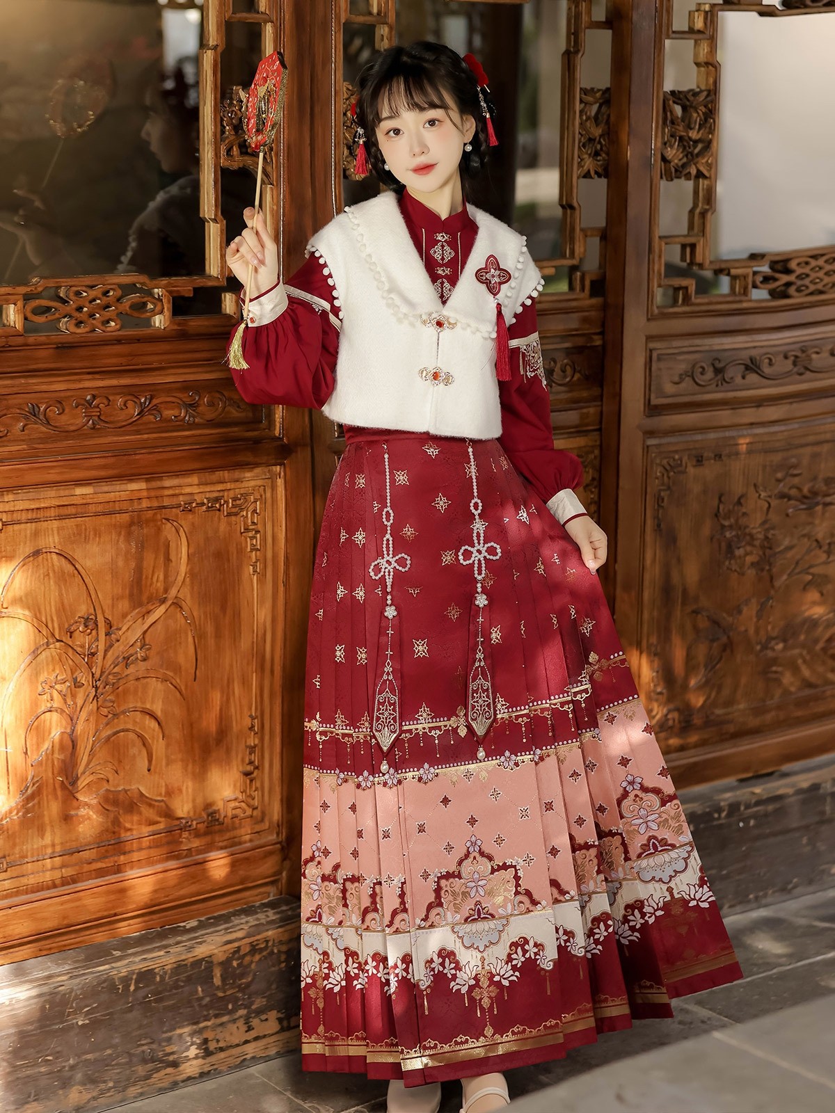 原创祥瑞汉服女中国风改良汉元素衬衣马甲马面裙套装,女装/女士精品,汉服半身裙,淘宝优惠券,粉丝福利购,淘宝优惠卷