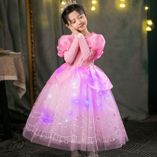 女童爱莎公主裙秋冬新款万圣节碧姬公主裙儿童生日洋气礼服连衣裙