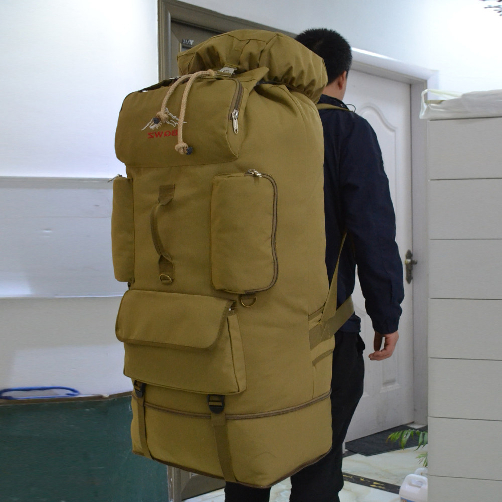 帆布户外登山背包超大容量