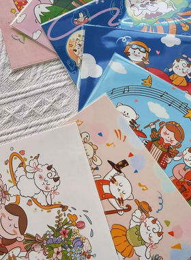 明信片原创可爱卡通文艺治愈小清新风可留言礼物贺卡空白卡明信片