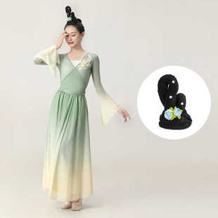 梦莲入莲间上春山剧目演出服醉清波舞蹈服成人古典舞身韵练功纱衣