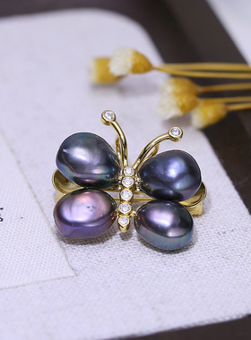 DIY配件S925纯银珍珠吊坠胸针两