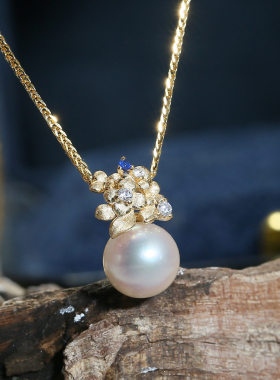 DIY配件s925纯银珍珠吊坠空托