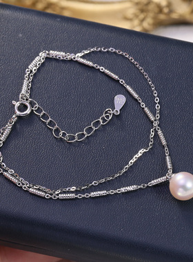 DIY配件S925纯银珍珠手链空托