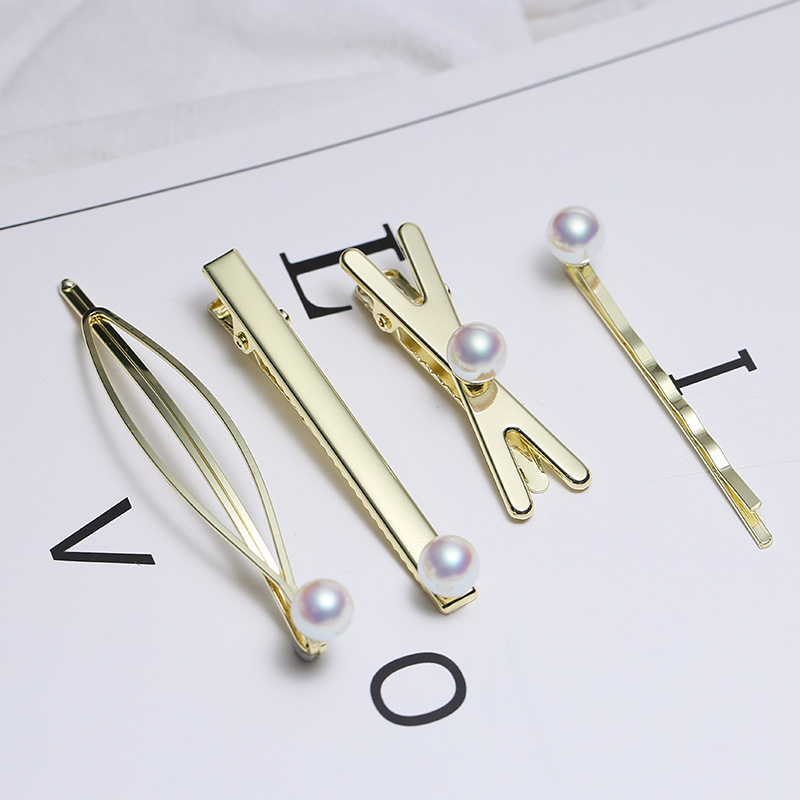 DIY配件珍珠发夹空托一字夹