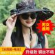 太阳能风扇帽子男女夏季 户外登上钓鱼帽休闲大檐遮阳防晒帽显脸小