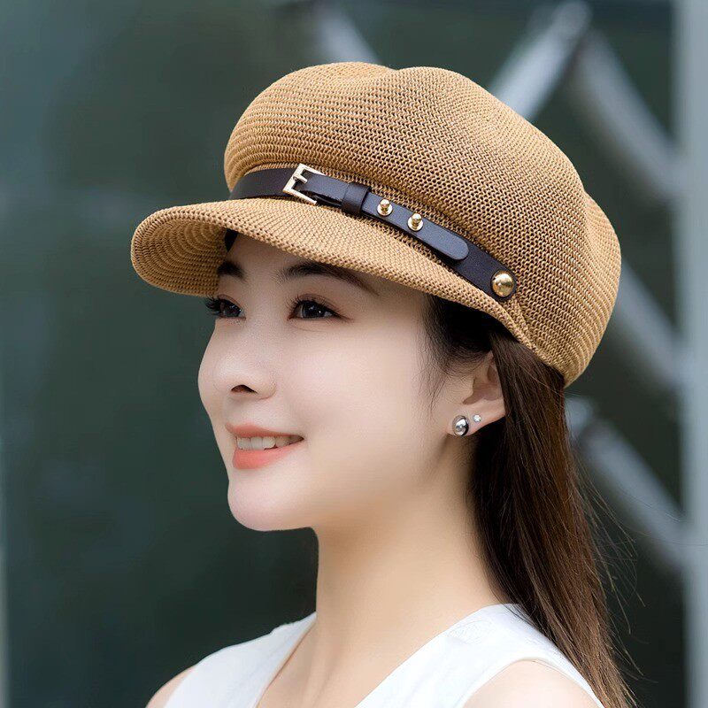 设计师款镂空链条贝雷帽