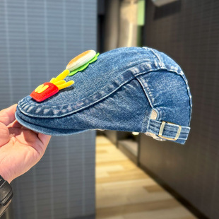 可爱甜美牛仔前进帽子女春秋2025新款韩版时尚贝雷帽显脸小画家帽