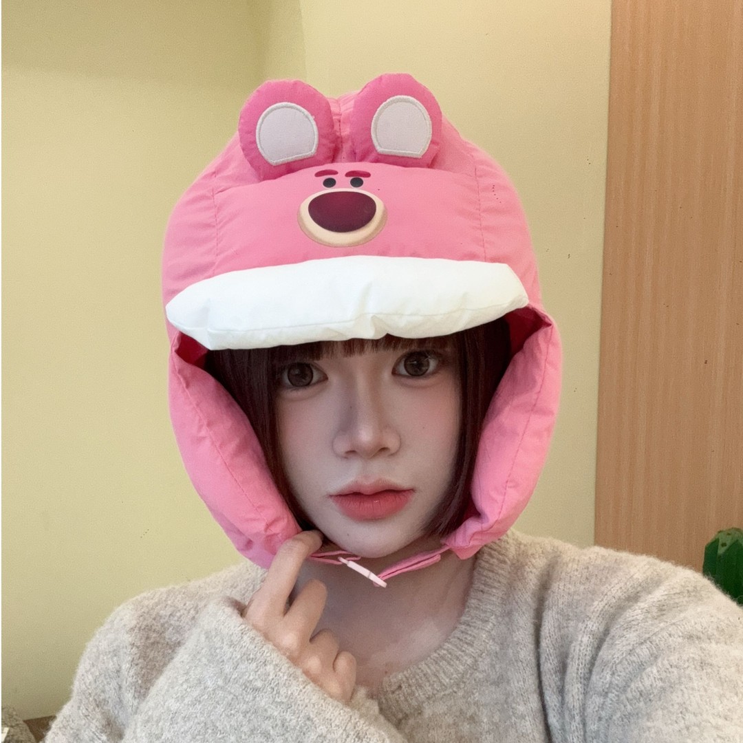 可爱亲子款卡通雷锋帽子女冬季加厚保暖护耳帽甜美显脸小滑雪帽女