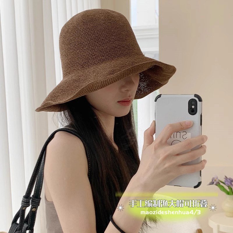 手工编织渔夫帽子女夏季出游遮阳