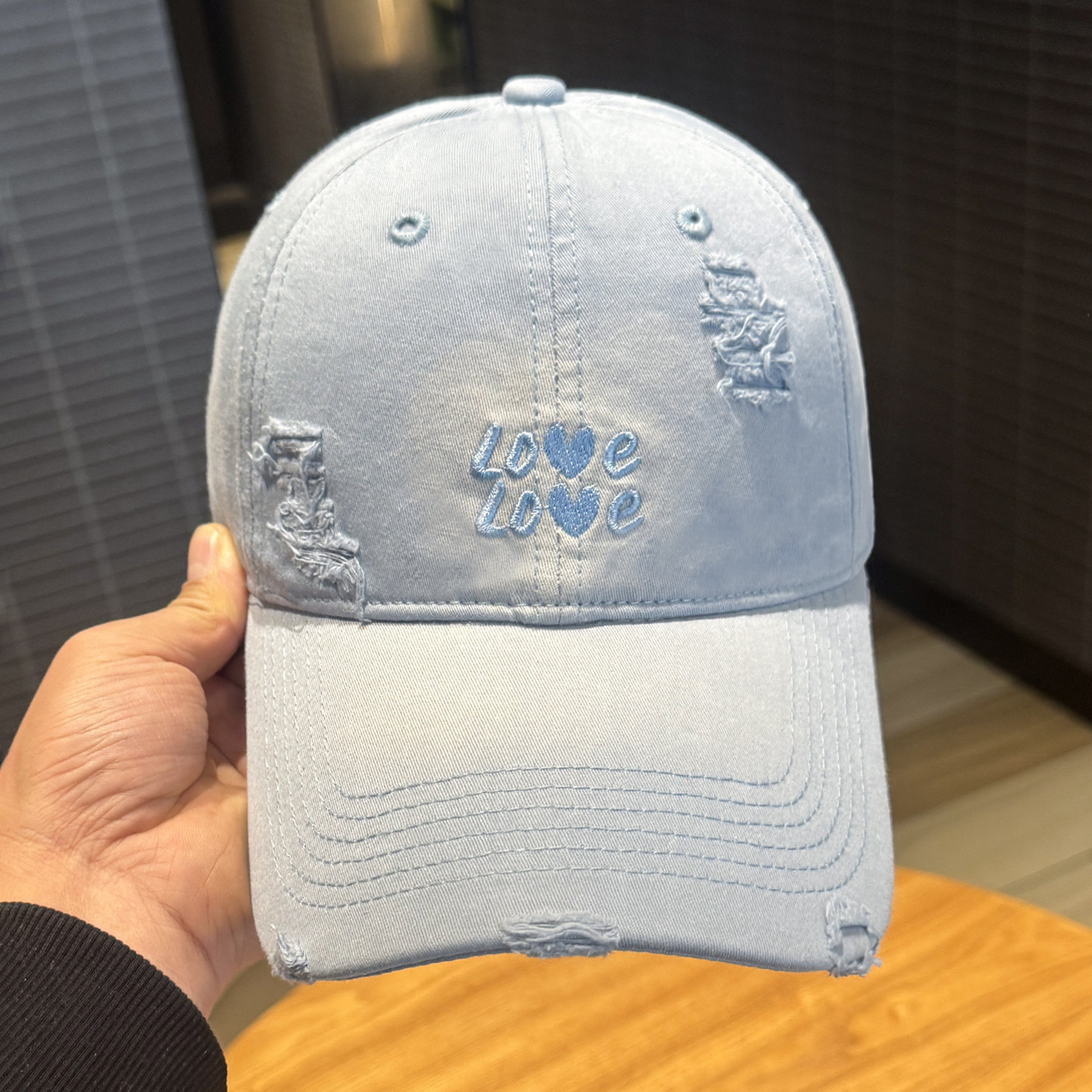 韩版破洞刺绣love棒球帽子女春夏季时尚渐变鸭舌帽遮阳防晒显脸小,服饰配件/皮带/帽子/围巾,帽子,淘宝优惠券,粉丝福利购,淘宝优惠卷