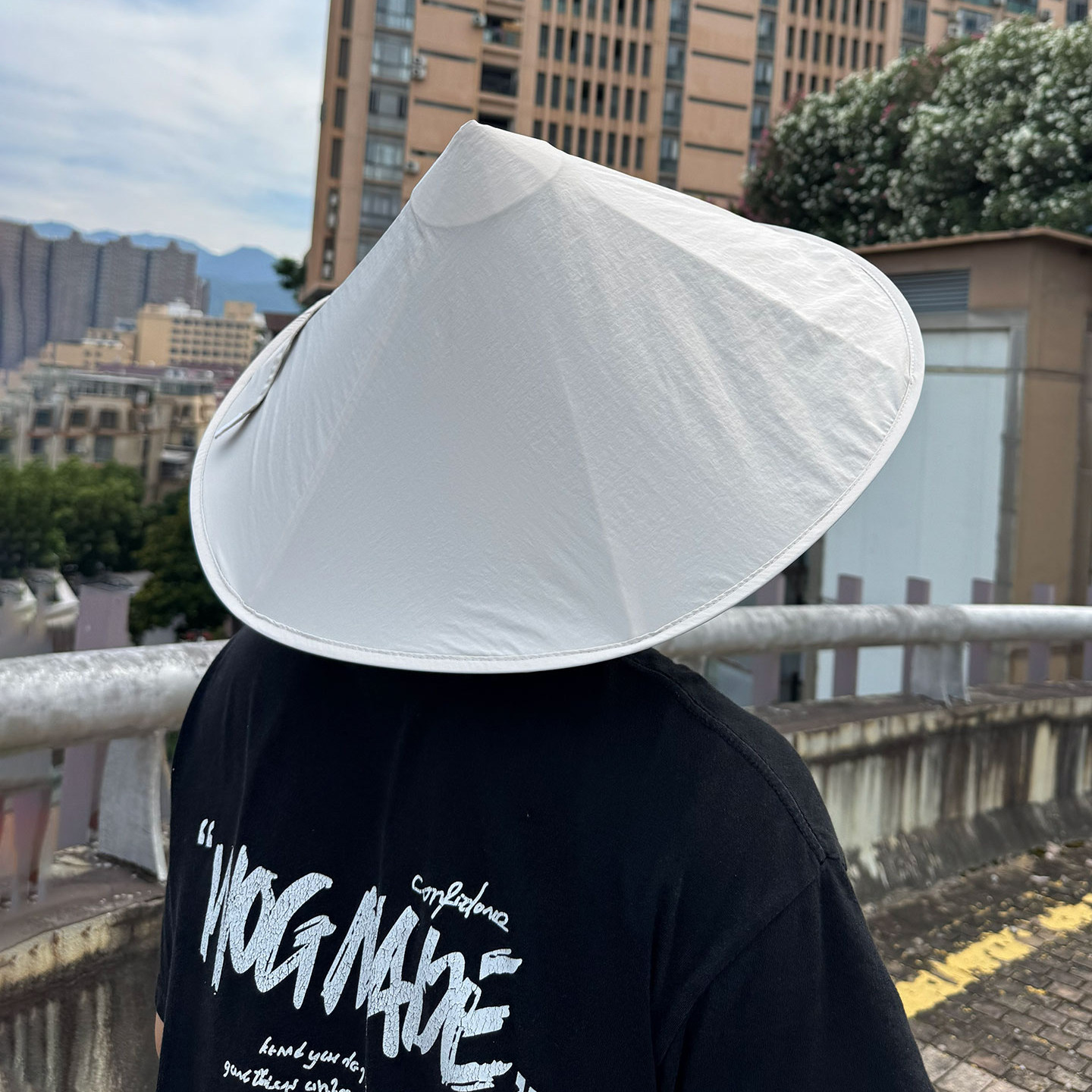 大檐黑胶防晒防水速干可折叠伞帽