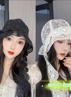 网纱透气遮阳防晒帽子女户外薄款