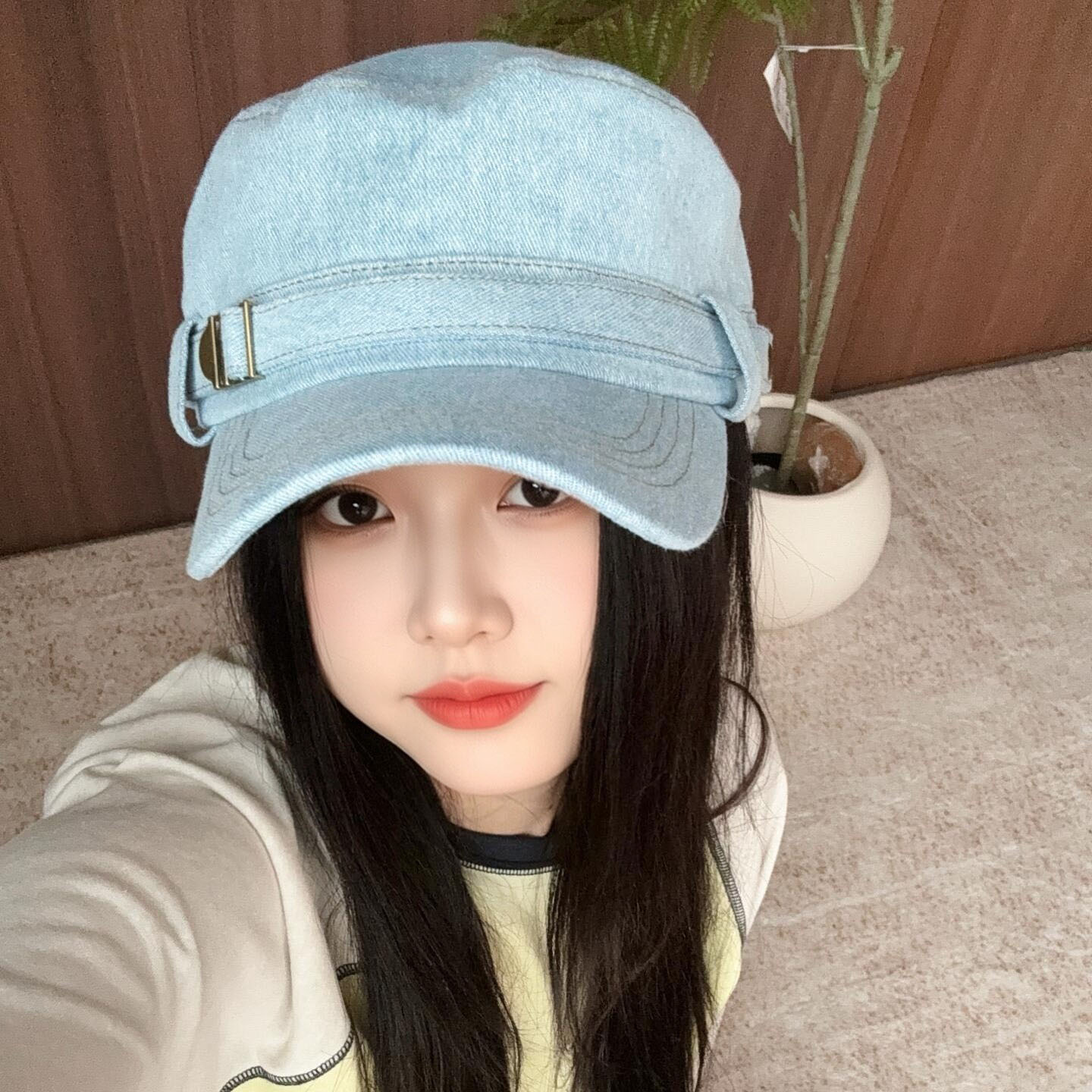 韩版复古显脸小牛仔马术帽女
