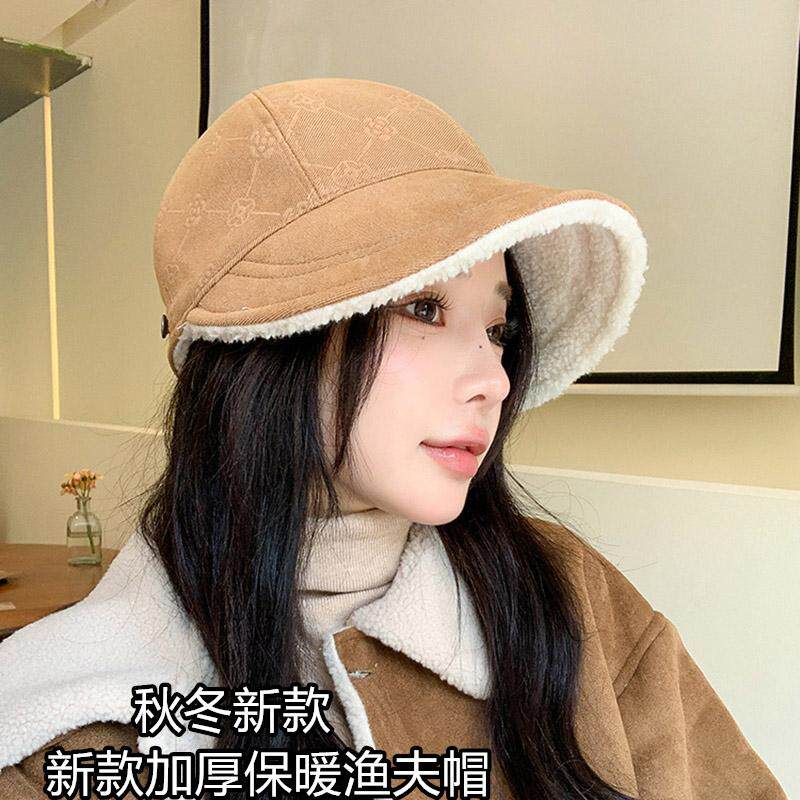 保暖护耳帽2024新款加厚渔夫帽女
