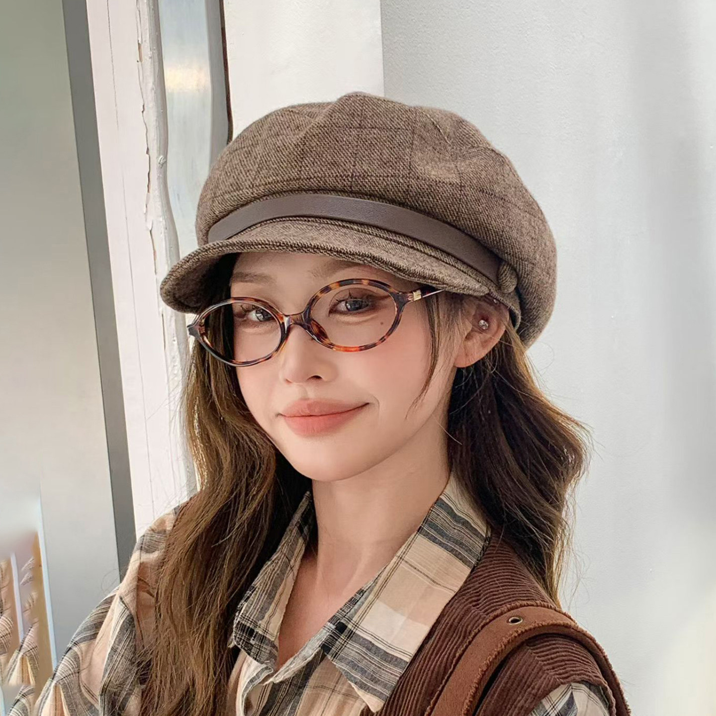 2026新款女马术报童帽显脸小