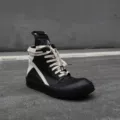 Classic Black and White Color Block with Black Base and Buckle Detail.