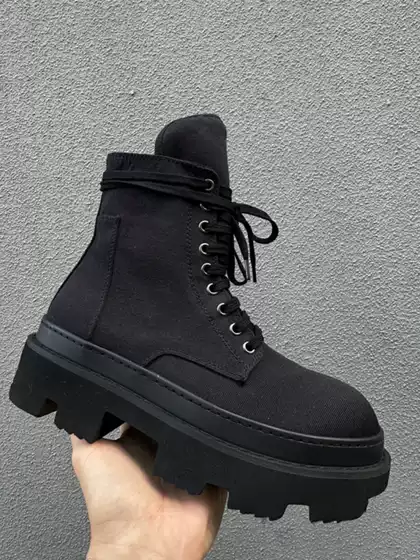 Lace-Up Dark Tribal High-Top Black Warrior R Thick-Soled Platform Height-Increasing Platform Sole O High-Heeled Street Fashion Men's Shoes Boots 5cm