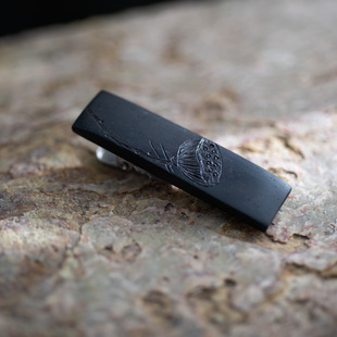 晚风拾蓬|黑檀木质发夹手工莲蓬小巧精致鸭嘴夹侧边刘海一字发卡