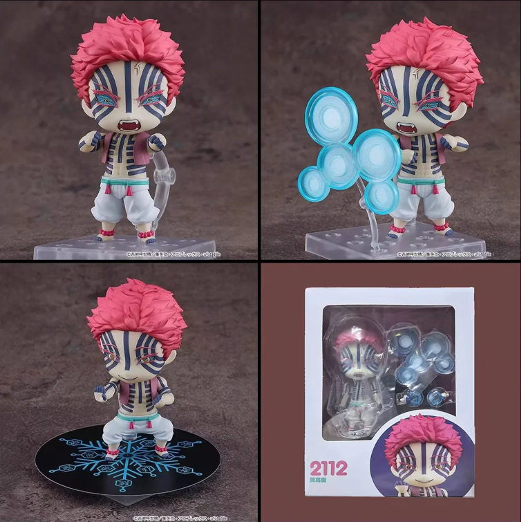 大模丸 鬼灭之刃 上弦之叁三哥2112#猗窝座Q版可动换脸粘土人手办