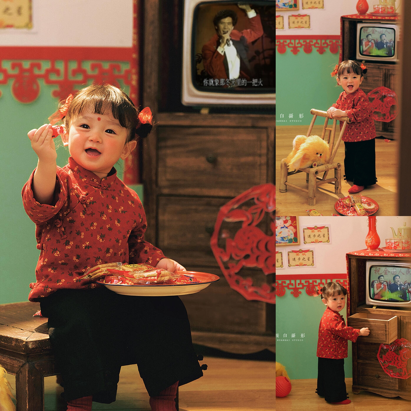 复古村姑儿童摄影服装影楼拍照衣