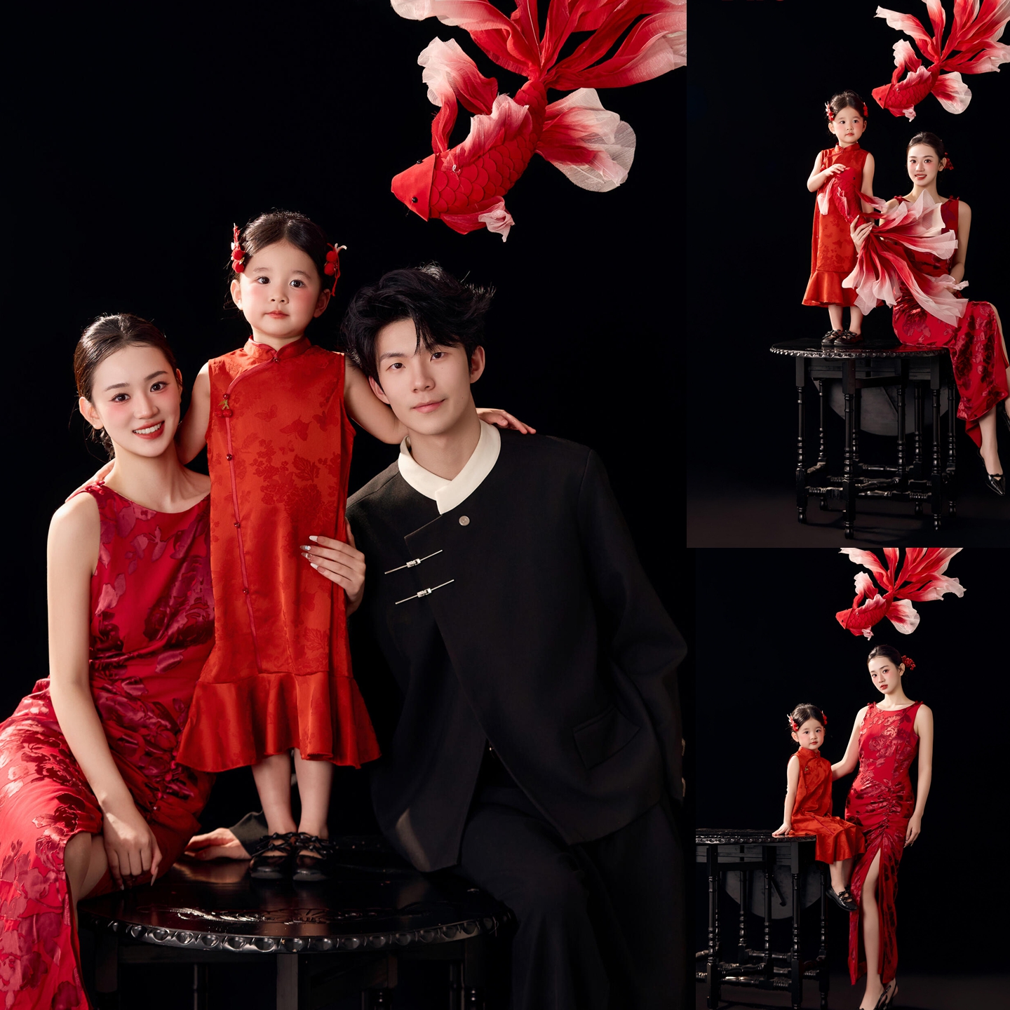 锦鲤新年款家庭纪实主题连衣裙衣