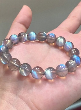 浅水体彩光拉长石手串全彩光灰月光手串彩灰拉长强彩光拉长石手链