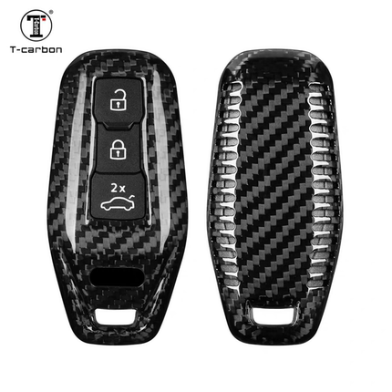 适用奥迪25款A6Le-tron26A5LSportbacA4LQ3RS7碳纤维钥匙壳