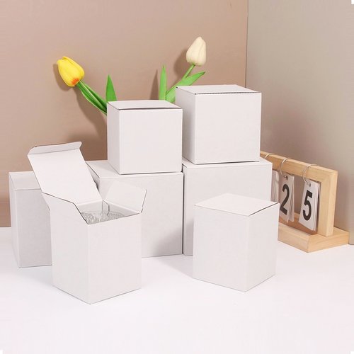 白色扣底盒纸盒方形现货打包