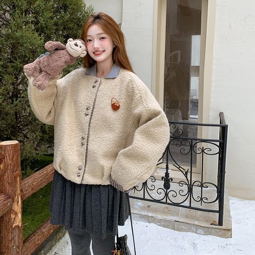 【现货】新面料瑞士卷 格子拼接外套{送胸饰}D9990 P165 K248