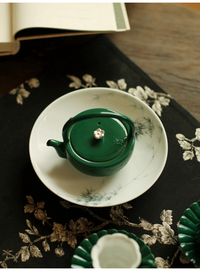 |亦宋书院|《竹叶绿》古竹提梁壶 一壶四杯 二杯 茶壶 收纳装