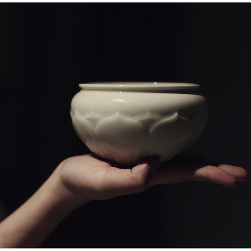 |亦宋书院|《定窑白》莲花建水 茶盂壶承 茶具陶瓷