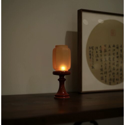 |亦宋书院|《故宫红》明清烛台 玻璃 中式摆件 家具 礼佛供佛蜡烛