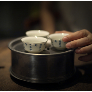 |梅似雪|《长相思》若深诗文工夫茶小杯 釉下手绘 手写